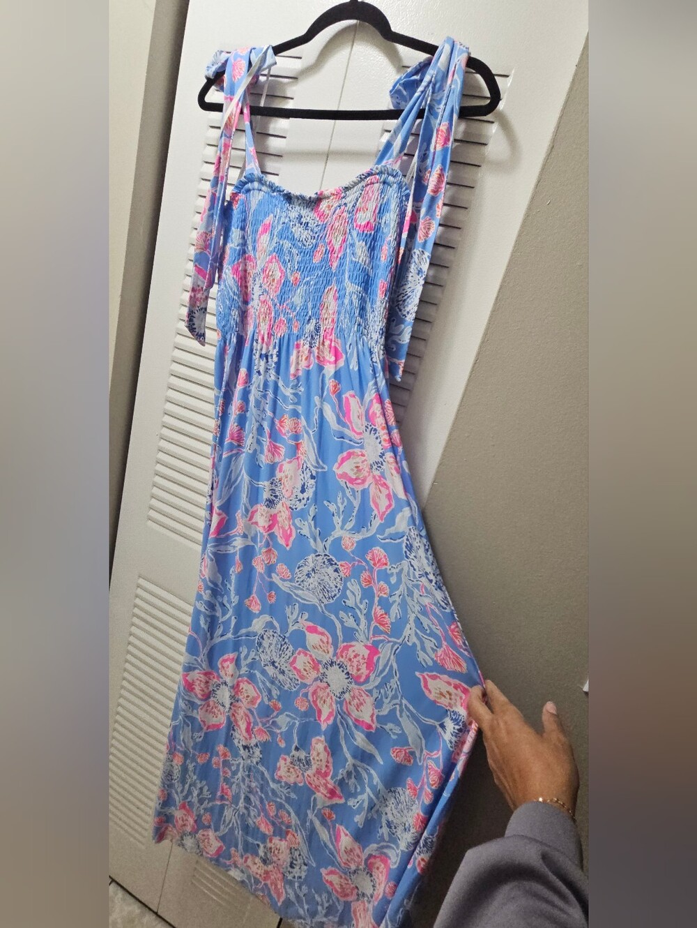 NWT Lilly Pulitzer Kailua Smocked Maxi Dress Bahamian Rhapsody L $178 - Picture 4 of 8